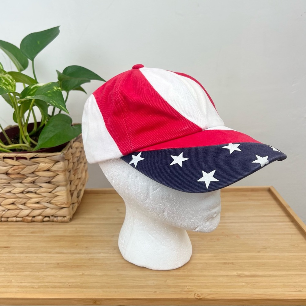 🇺🇸 Vintage American flag red white and blue stripes with stars hat